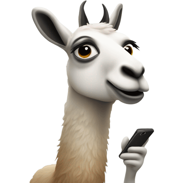 lama talking on the phone emoji