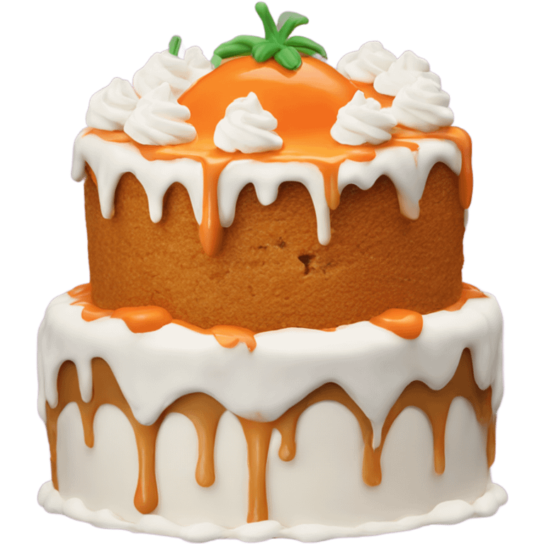 Carrot cake dripping icing emoji