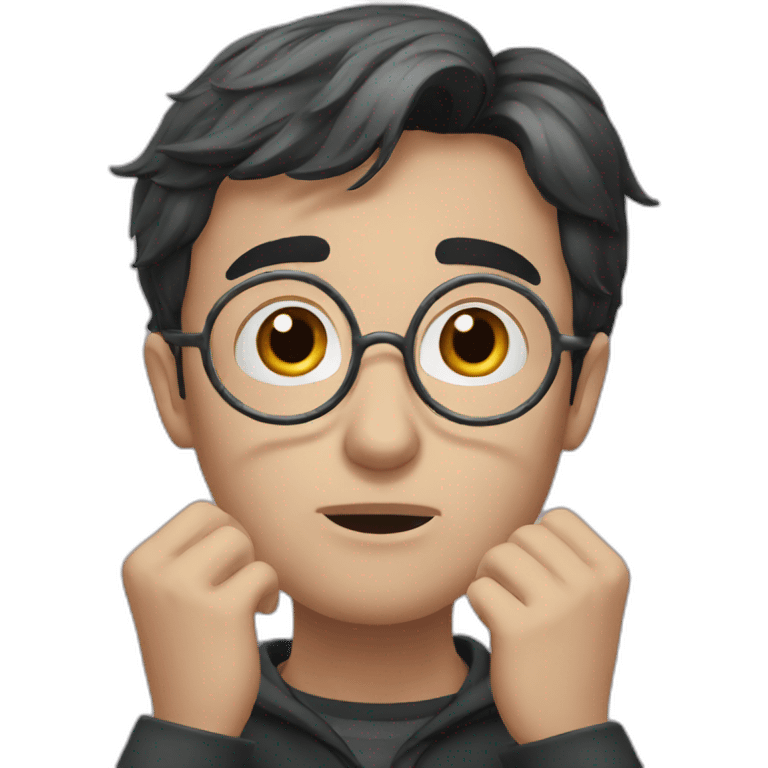 harry potter thinking with hands on chin emoji