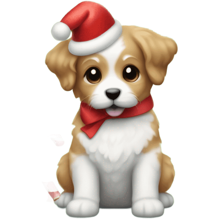 Christmas puppy emoji