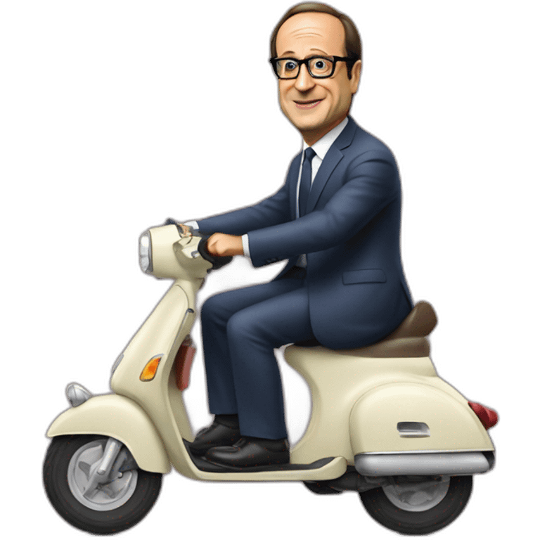 François Hollande sur un scooter emoji