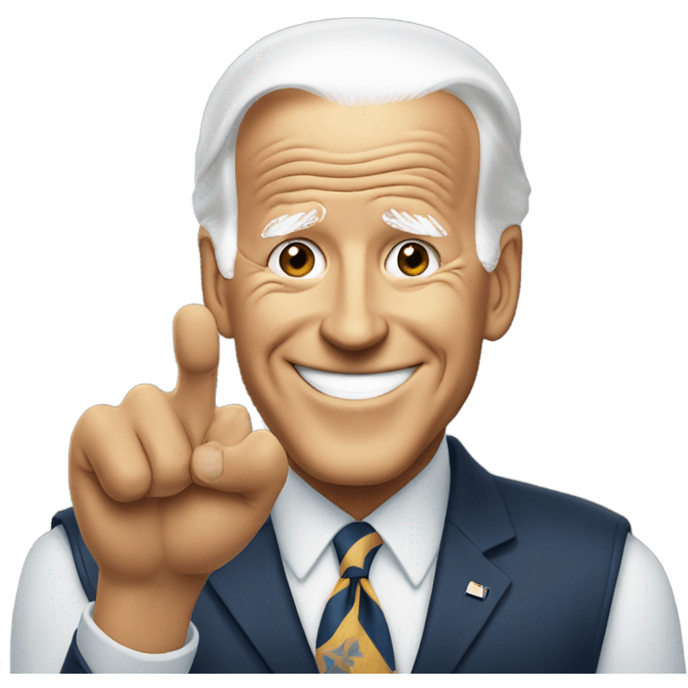 Biden holding up his ring finger emoji