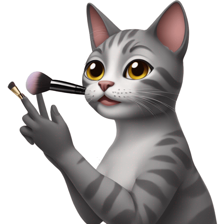 Cat putting on makeup  emoji