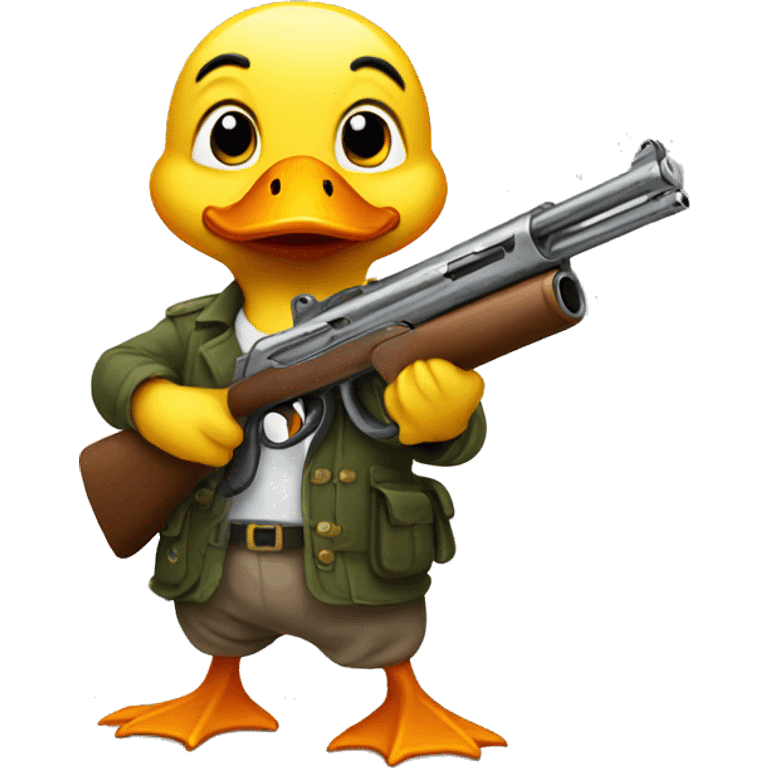 Cute duck with a gun emoji