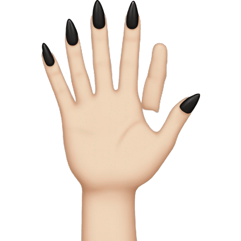 white girl hand with long black nails   emoji