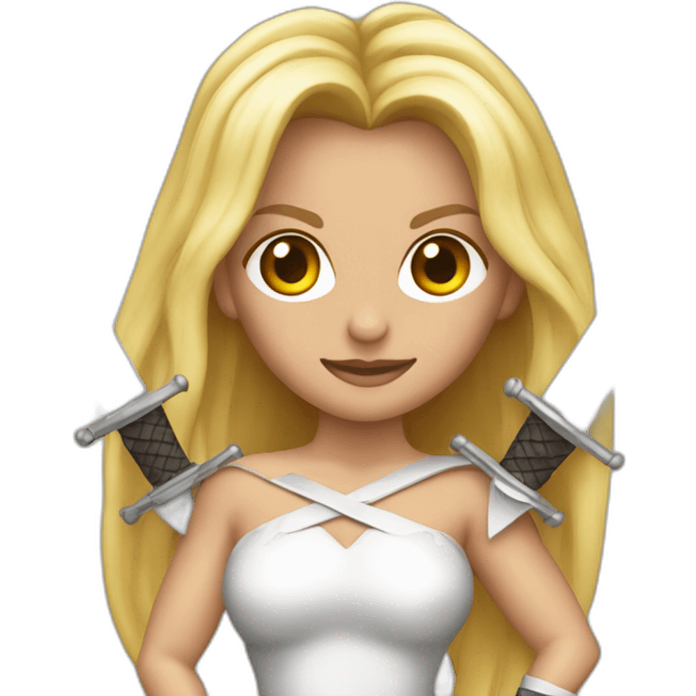 britney spears with two swords emoji