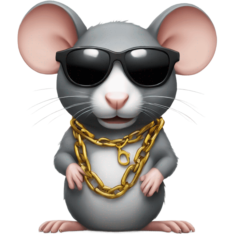 Rat with sunglasses and a chain emoji