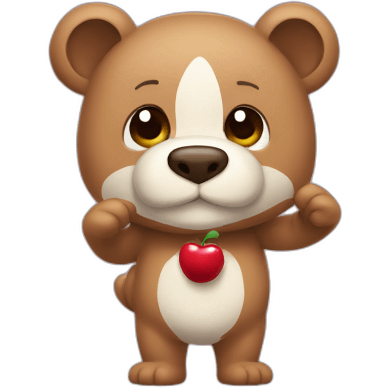 oso con una cereza emoji