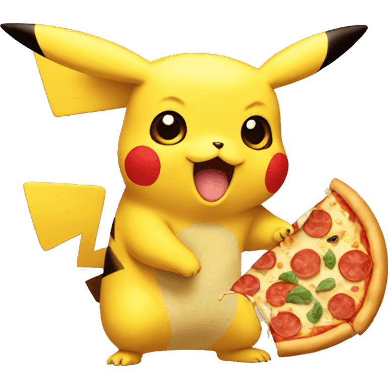 pikachu eating pizza emoji