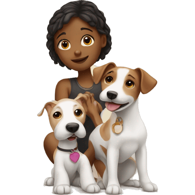 Girl with jack-russel terrier emoji