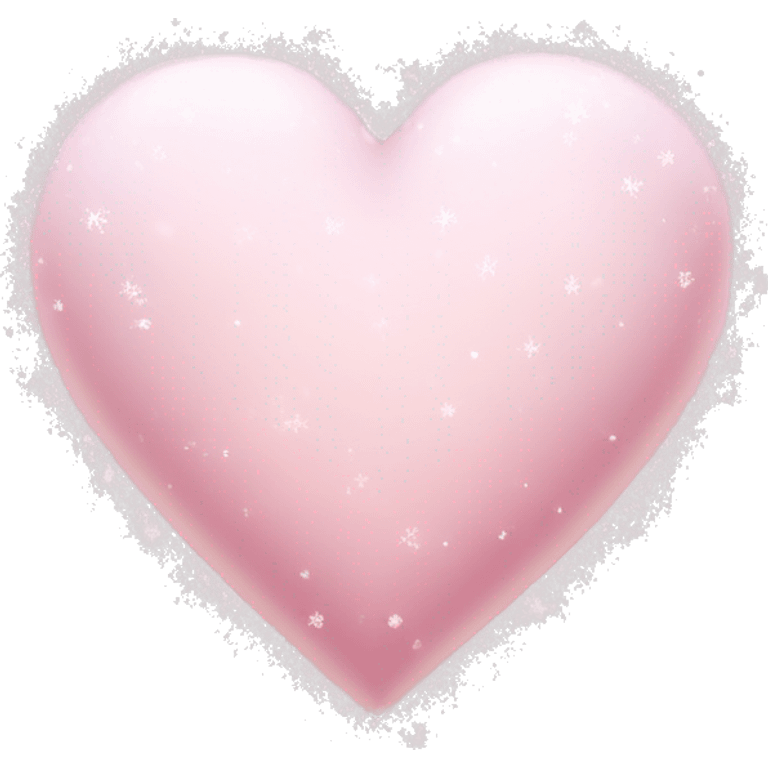 Light pink heart with sparkles snow on top of it emoji