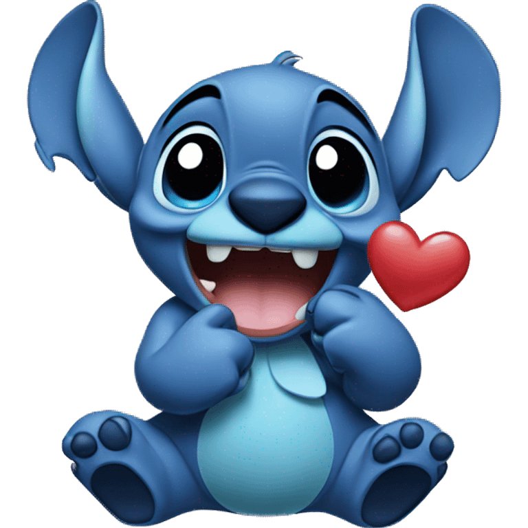 Stitch blowing a kiss emoji