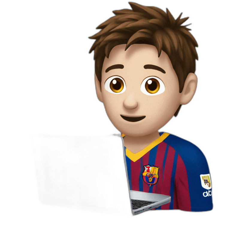 Messi with a laptop emoji