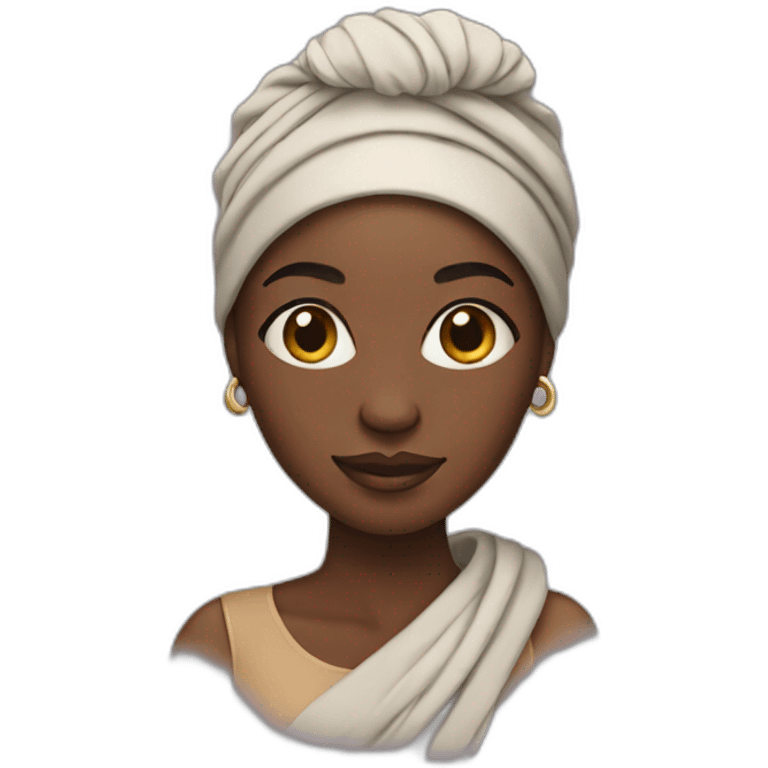 Black woman with head wrap emoji