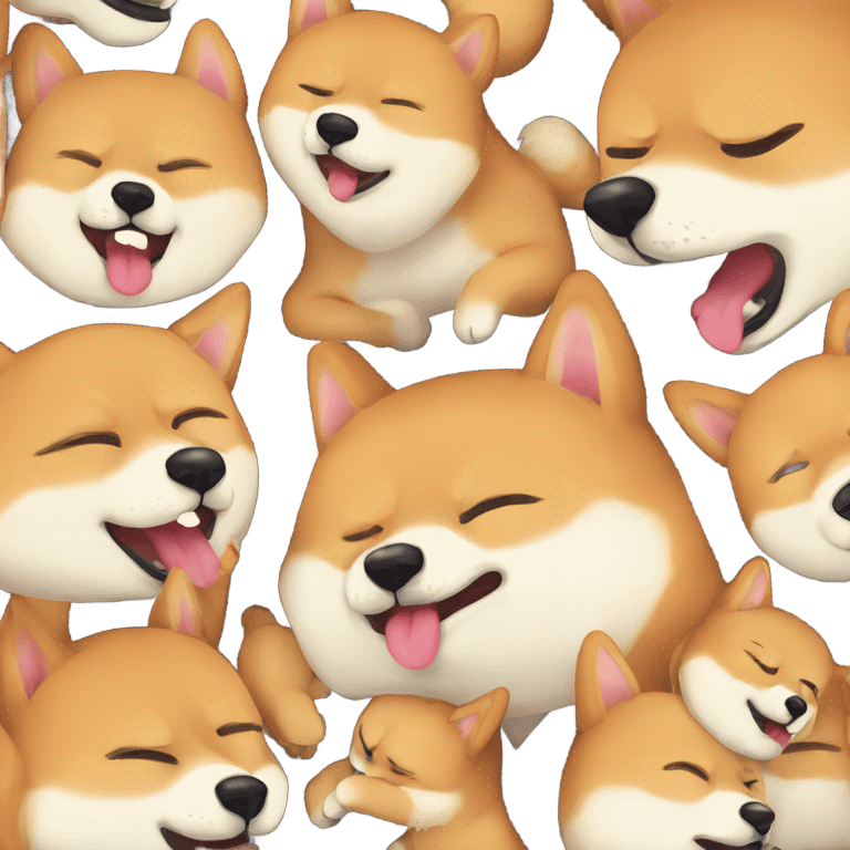 Cute Shiba Inu sleeping yawning emoji