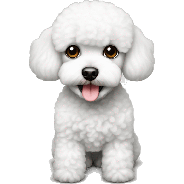 Mini poodle bichon mix white emoji