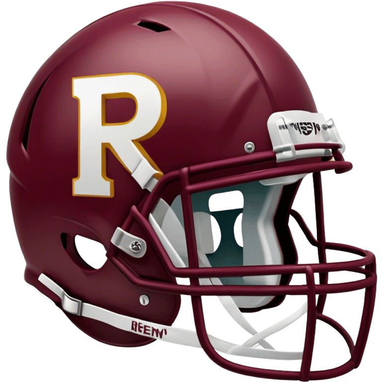  Maroon football helmet with the letter R on it  emoji