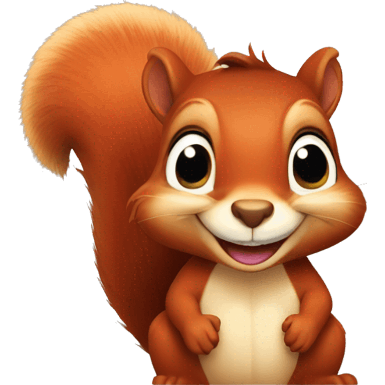 Cute red squirrel face smiling  emoji