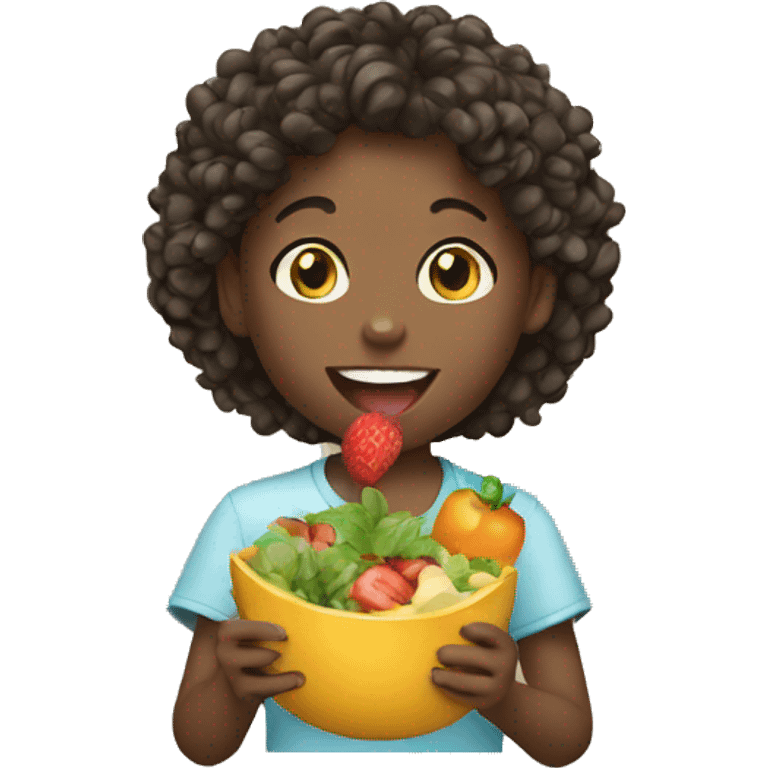 children eating healthy food emoji