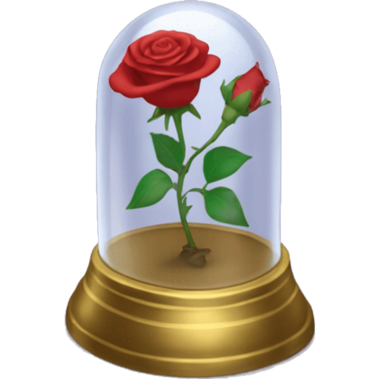 The enchanted rose from Beauty and the beast in its glass bell  emoji