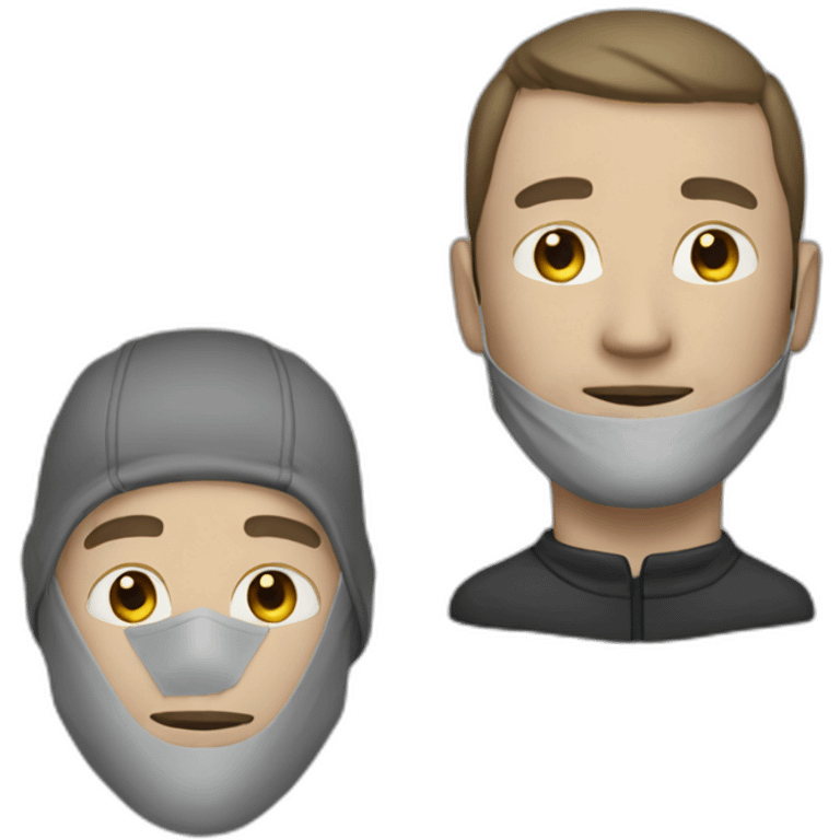 white man in jacket and balaklava mask emoji