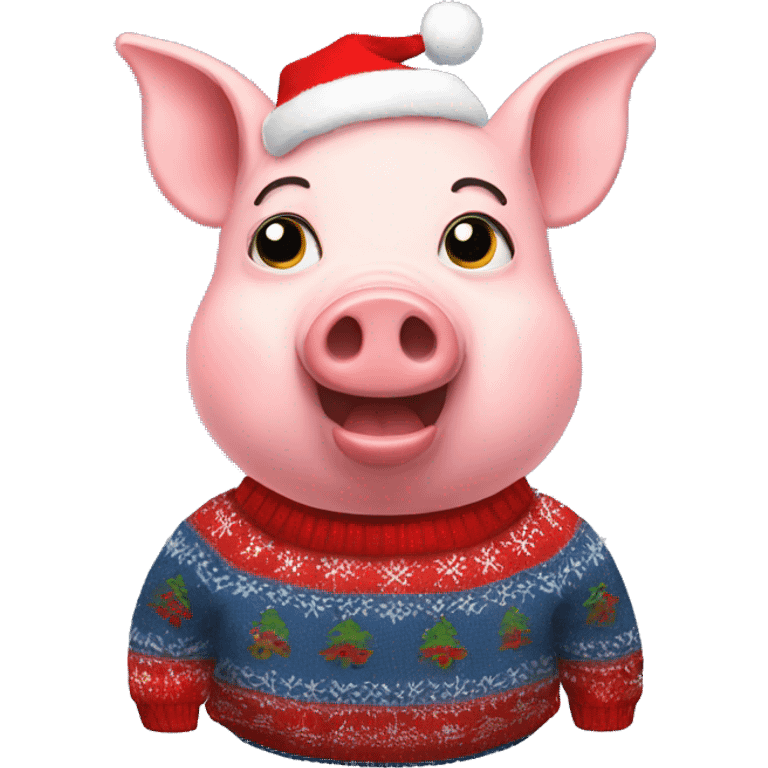 Pig in Christmas sweater emoji