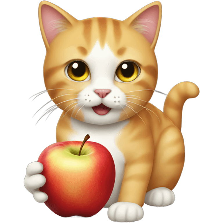 Cat thats eating an apple  emoji