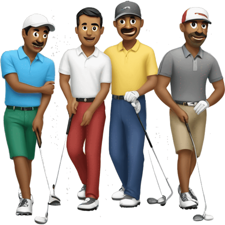 3 latino men golfing emoji