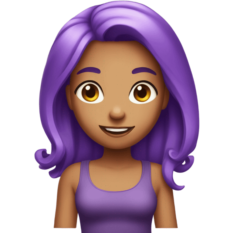 Purple hair girl tan sassy girl emoji