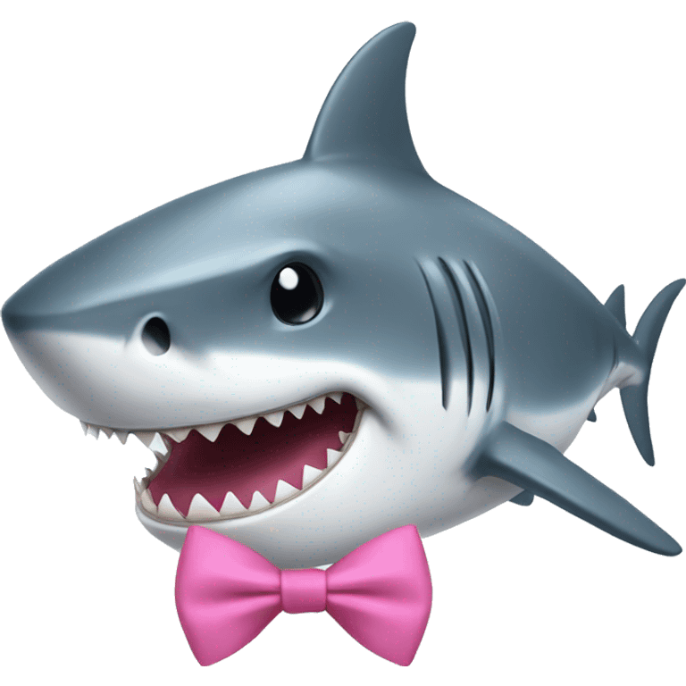 shark with pink bow tie  emoji