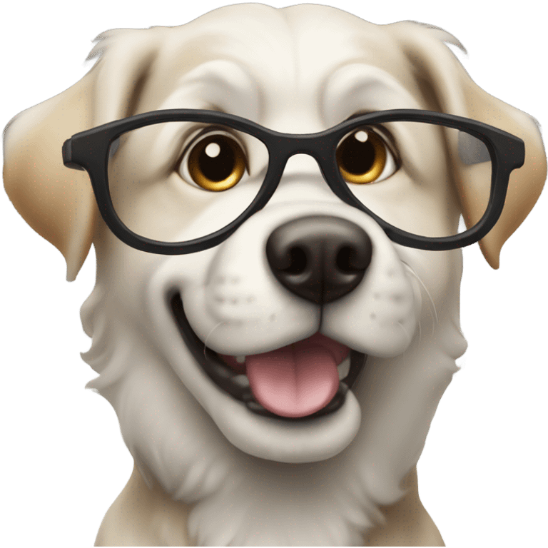 The actually dog with nerd glasses and buck teeth and finger pointing up emoji