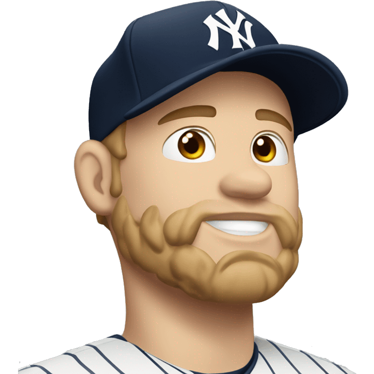 White man chubby wears cap and jersey of New York Yankees  emoji