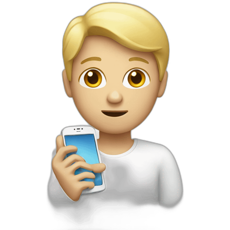 white human with phone emoji