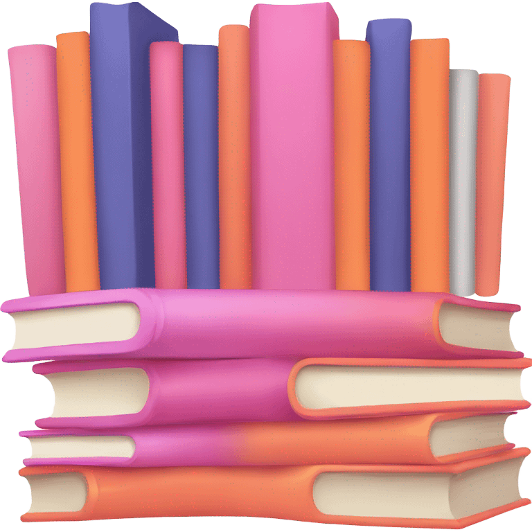 pink and orange stack of books emoji