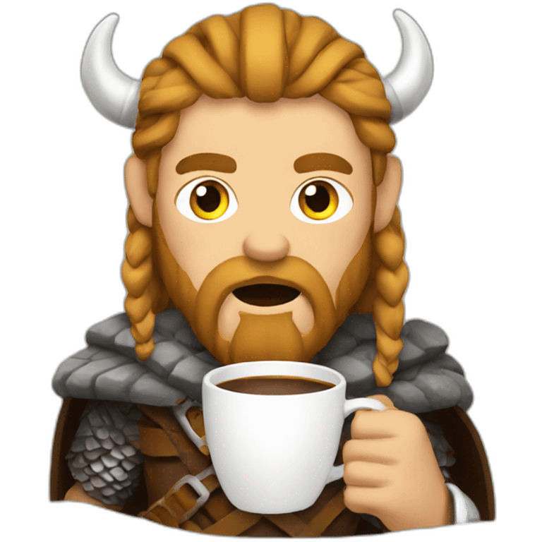 Viking drinking coffee emoji