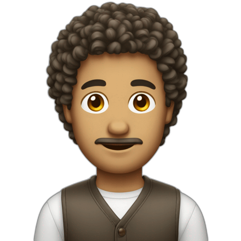 Homme au cheveux bouclé emoji