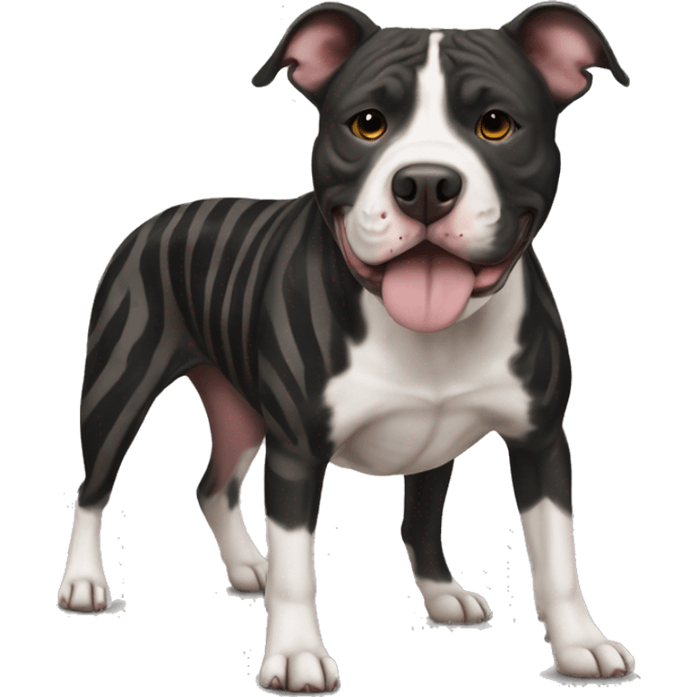 Dog pit bull brindle black stripes emoji