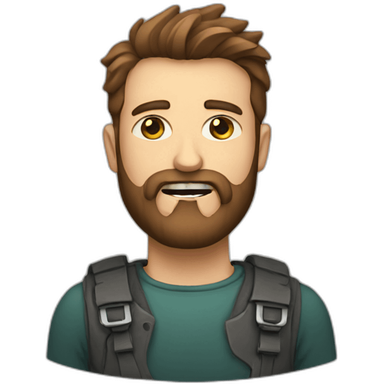 man with a beard and a broken tooth emoji