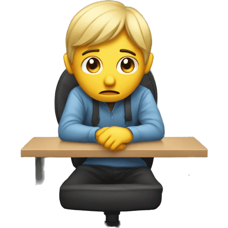 sad gamer on behind computer emoji