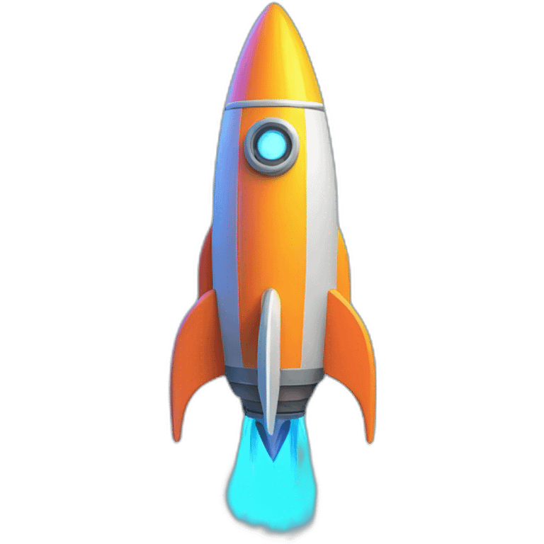 neon rocket emoji