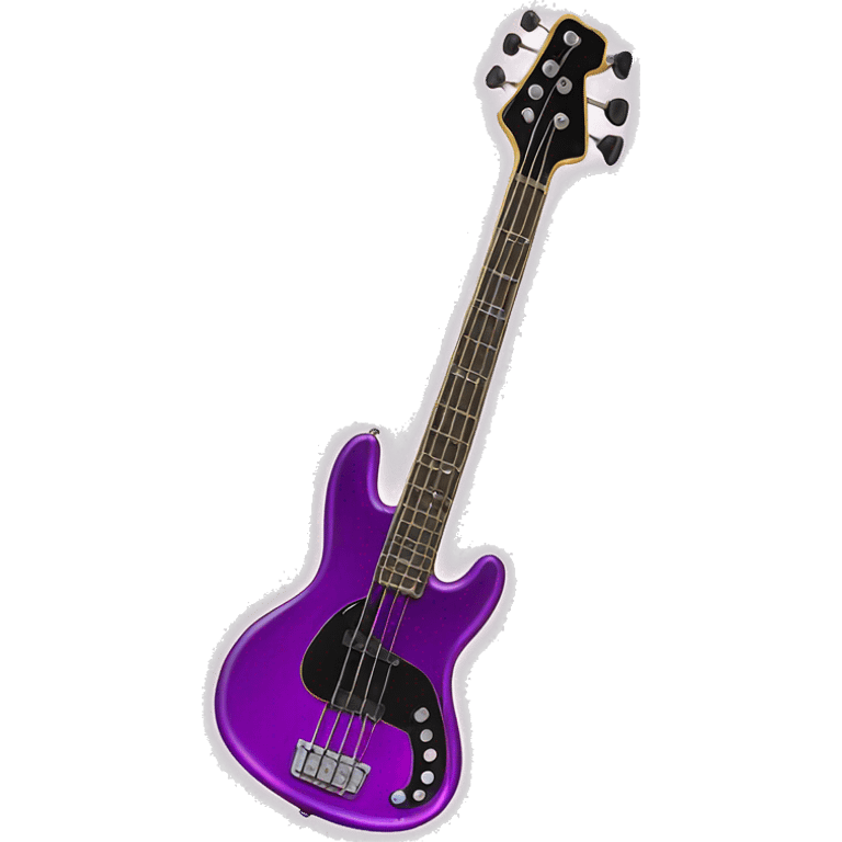 Purple sparkly 4 piece bass guitar emoji