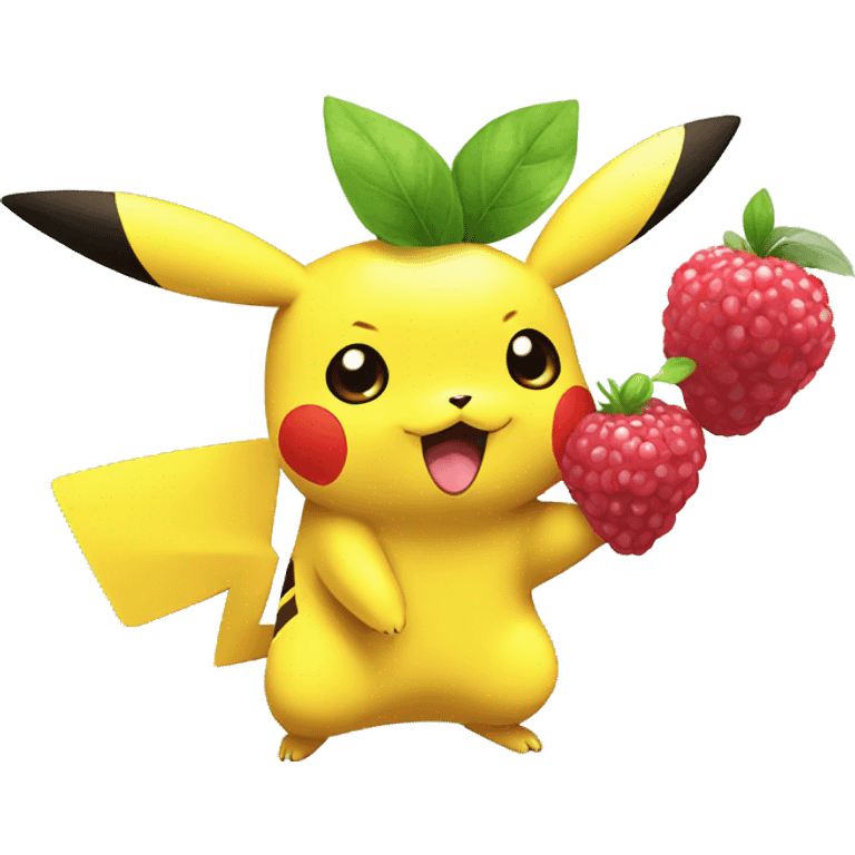 pikachu eating pinap berry emoji