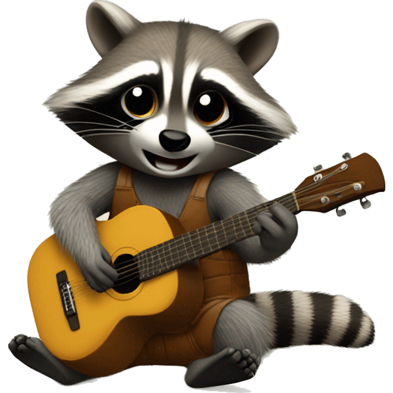 Raccoons playing guitar  emoji