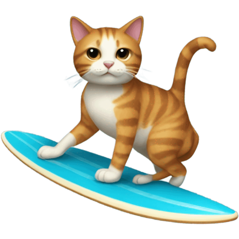 Cat riding surfboard emoji