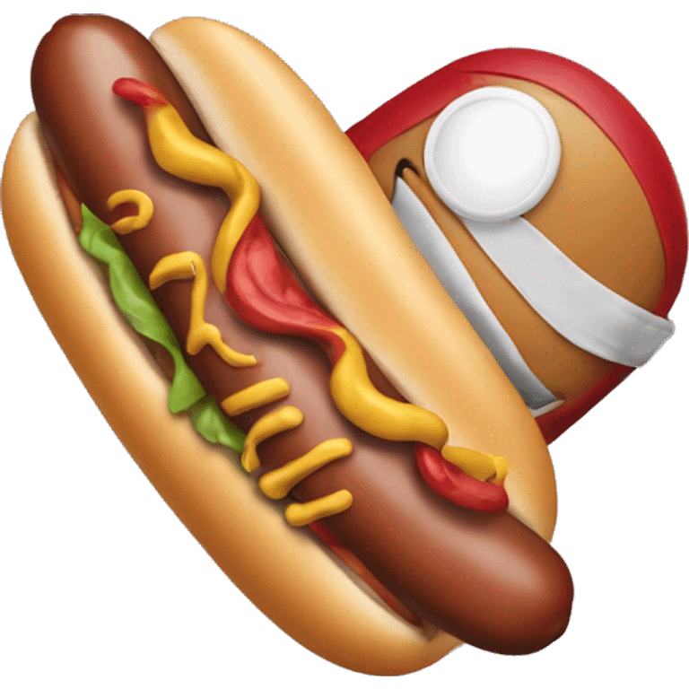 Hot dog  with mask robber emoji