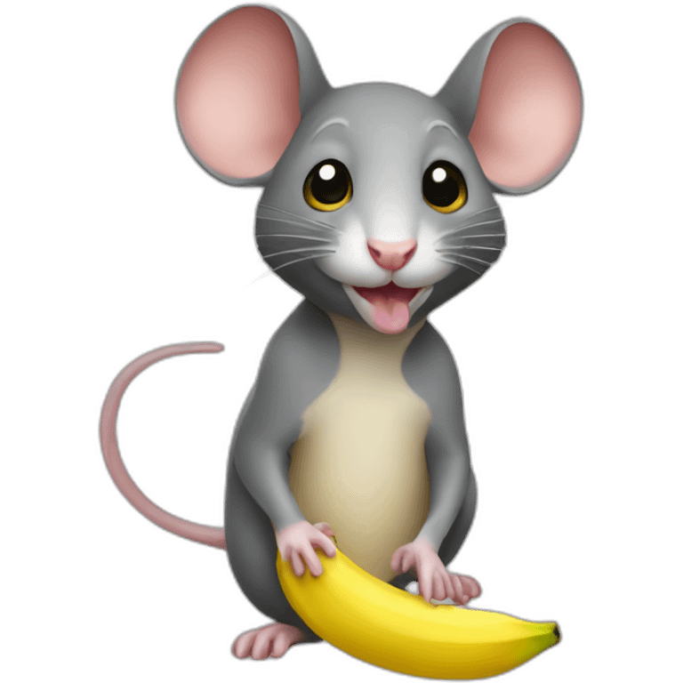 Rat with banana emoji