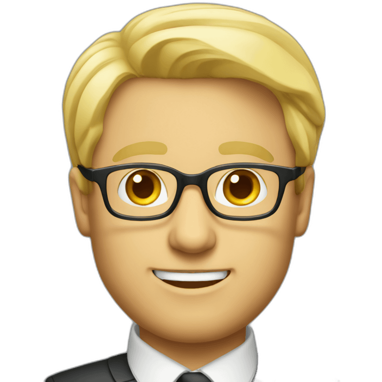 CEO blond man with glasses emoji