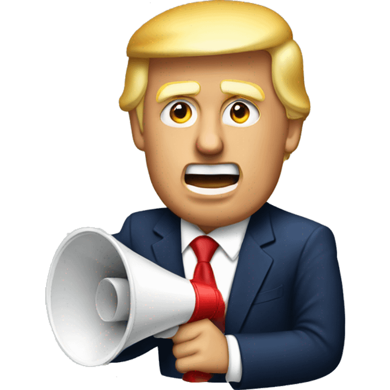 trump holds loudspeaker emoji