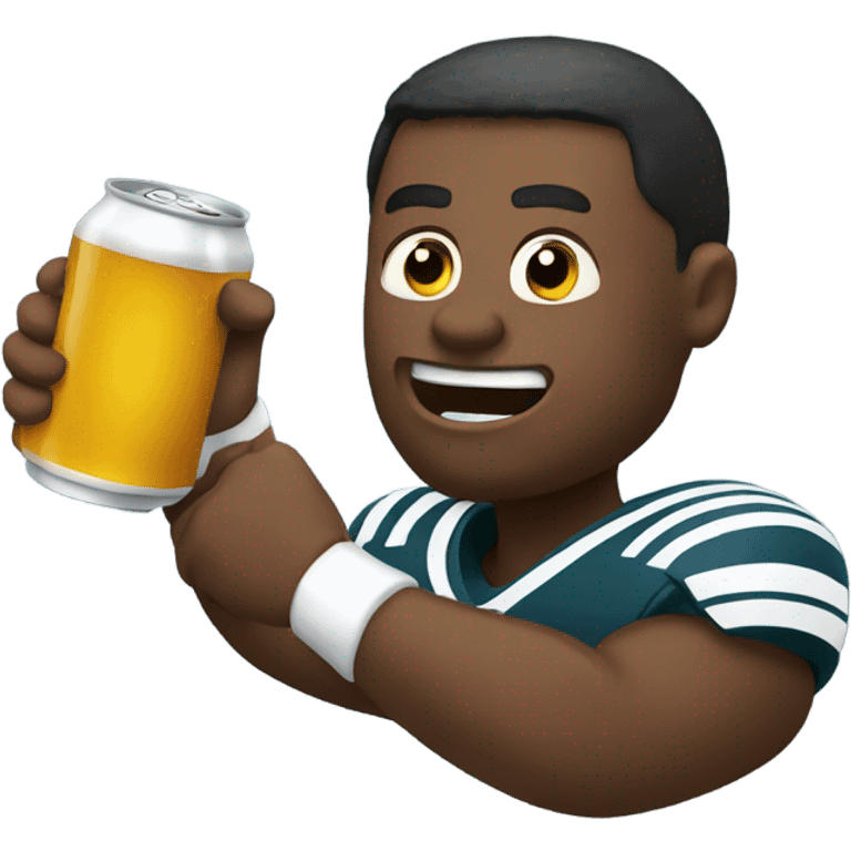 Football drinking a beer emoji