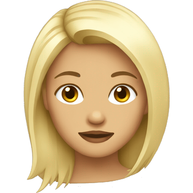 Girl with blonde wolfcut emoji